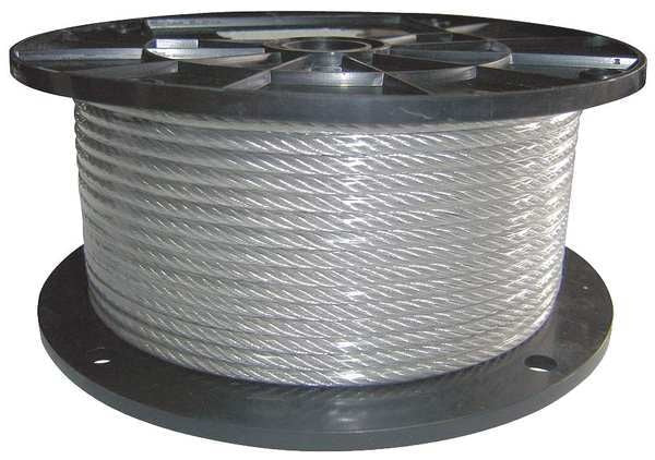 Cable, 3/16 in. dia., 25 ft., 7 x 19, Vinyl
