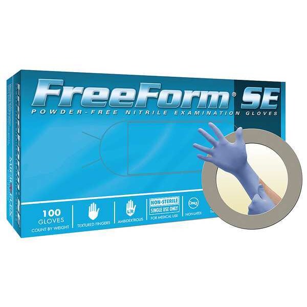 Exam Gloves with Textured Fingertips, Nitrile, Powder Free, Blue, XS, 100 PK