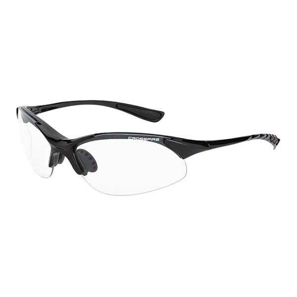 Safety Glasses, Wraparound Clear Polycarbonate Lens, Scratch-Resistant
