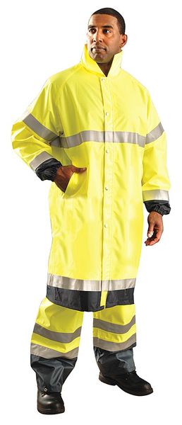 Rain Jacket, Unisex, Polyester, Yellow, XL
