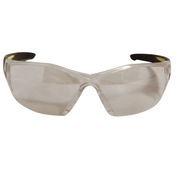 Safety Glasses, Wraparound Gray Polycarbonate Lens, Scratch-Resistant