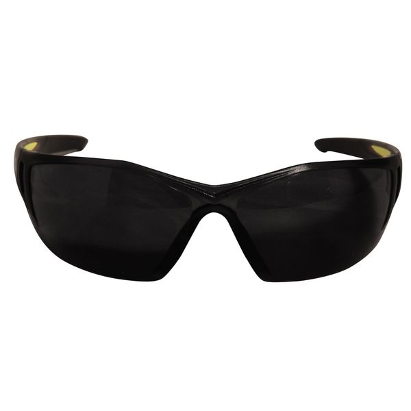 Safety Glasses, Wraparound Smoke Polycarbonate Lens, Scratch-Resistant
