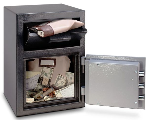 Depository Safe, with Key Lock 86 lb, 1 cu ft, 12 ga Steel