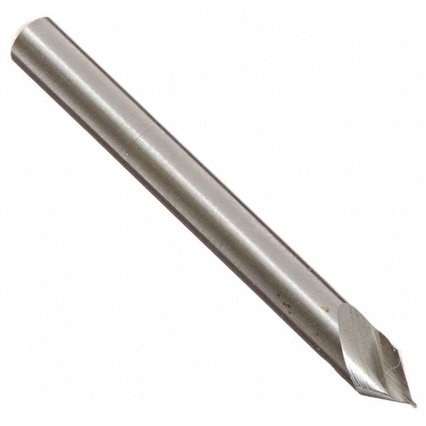 Drill/Countersink, Plain, 60 deg, 1/4in, HSS