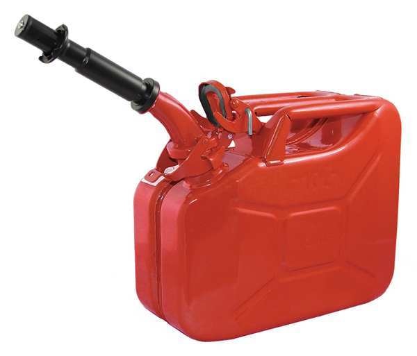 2.64 gal, 10 L Red Cold rolled steel Gas Can