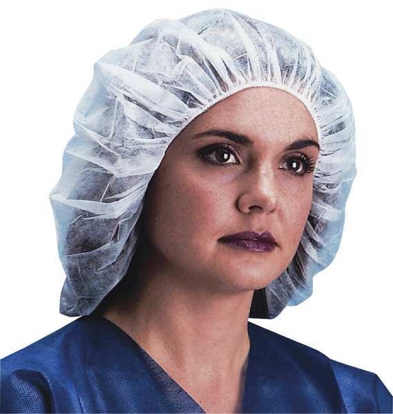 Bouffant Cap, 19in, White, PP, PK1000