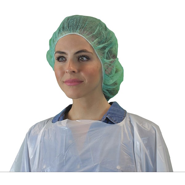 Bouffant Cap, 21in, Green, PP, PK1000