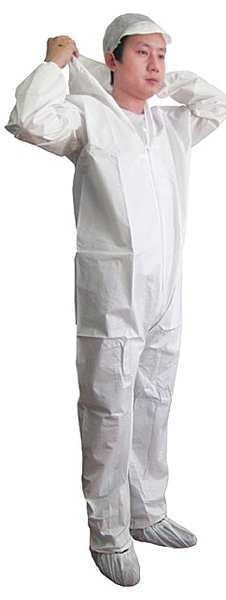 Hooded Disposable Coveralls, Xl, 25 PK, White, KeyGuard(R), Zipper