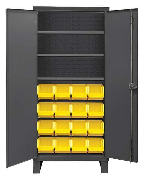 Extra-Heavy Duty Bin Cabinet, 36 in W, 78 in H, 24