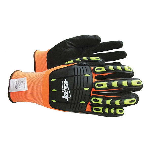 Large High Visibility Orange Impact Gloves