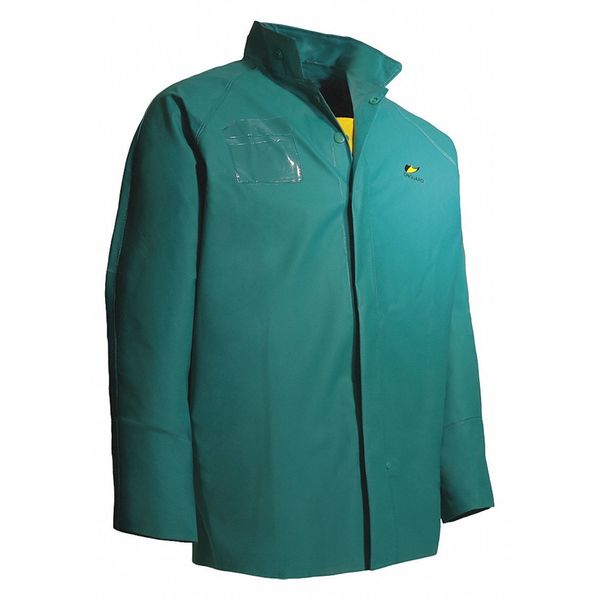 Chemtex Rain Jacket, Hood Snaps, Green, 2XL