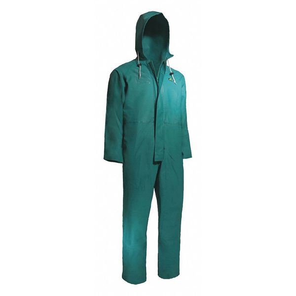Coverall, XL, Green, Heavy Duty PVC