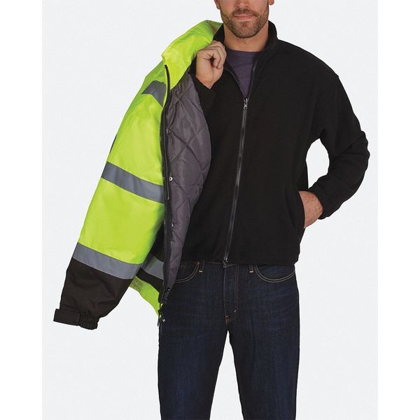 High-visibility Yellow/Black Class 3 Bomber with fleece jacket Jacket size XL