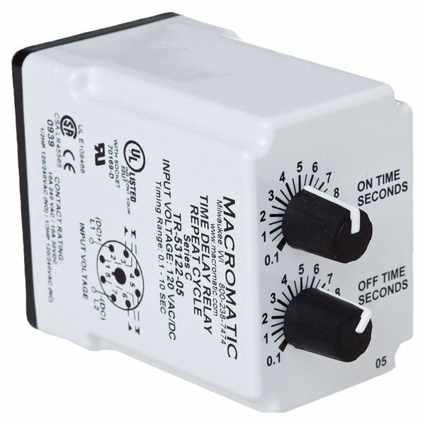 Time Delay Relay, 12VDC, 10A, DPDT, 3 sec.