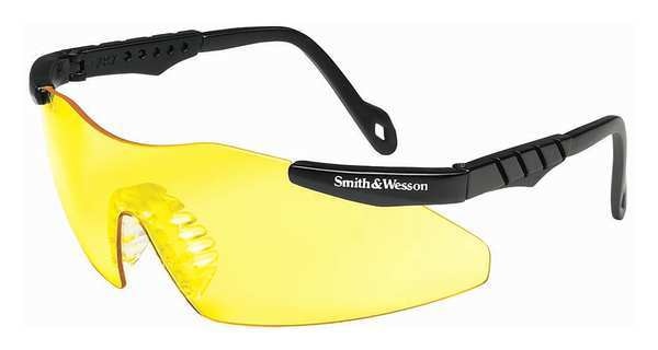 Safety Glasses, Wraparound Yellow Polycarbonate Lens, Scratch-Resistant
