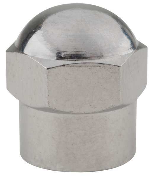 Chrome Plated Hex Dome Valve Cap, PK100