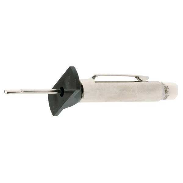 Tread Depth Gauge, Pencil, 1/32 in Tread Dp Calibration Increments, Brass, Pocket Clip