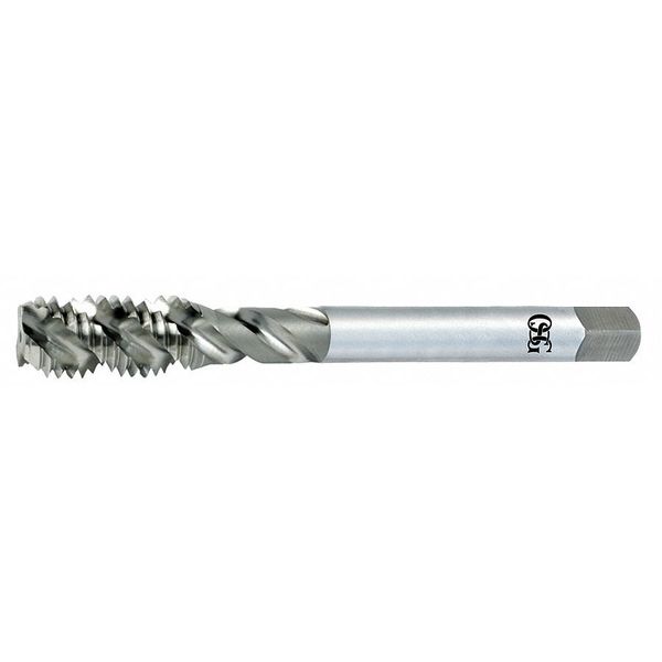 Spiral Flute Tap, #8-32, Bottoming, UNC, 3 Flutes, Bright