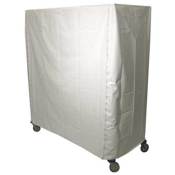Cart Cover, 48x18x54, White, Vinyl, Zipper