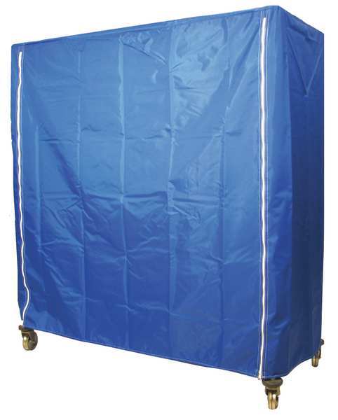 Cart Cover, 48x18x74, Blue, Nylon, Zipper