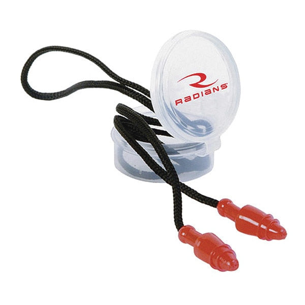 Reusable Corded Ear Plugs, Flanged Shape, NRR 28, 100 Pairs, Red