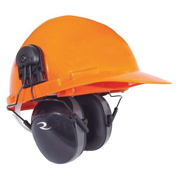 Hard Hat Mounted Ear Muffs, 26 dB, Black