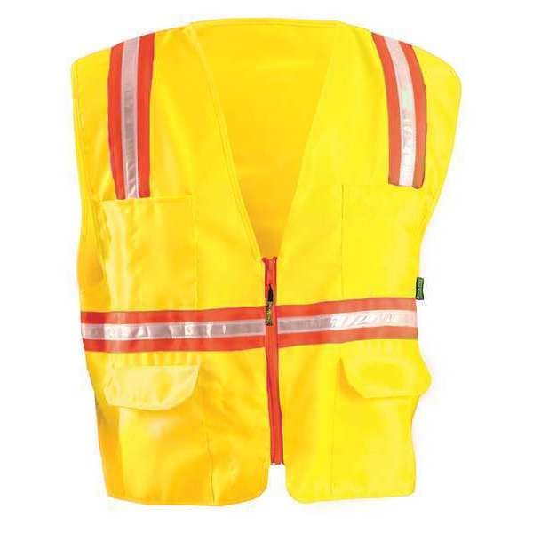 4X Hi-Vis Non-Rated Vest, Yellow, Material: Polyester Mesh