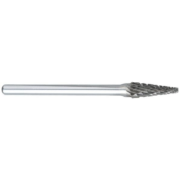 Carbide Bur, 10 deg. Included Ang, 3/16 in