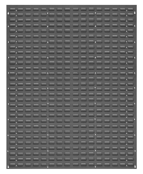 Steel Louvered Panel, 48 in W x 1 in D x 61 in H, Gray
