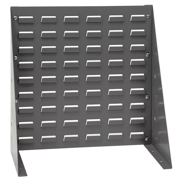 Steel Louvered Bench Rack, 18 in W x 1/4 in D x 20 in H, Gray