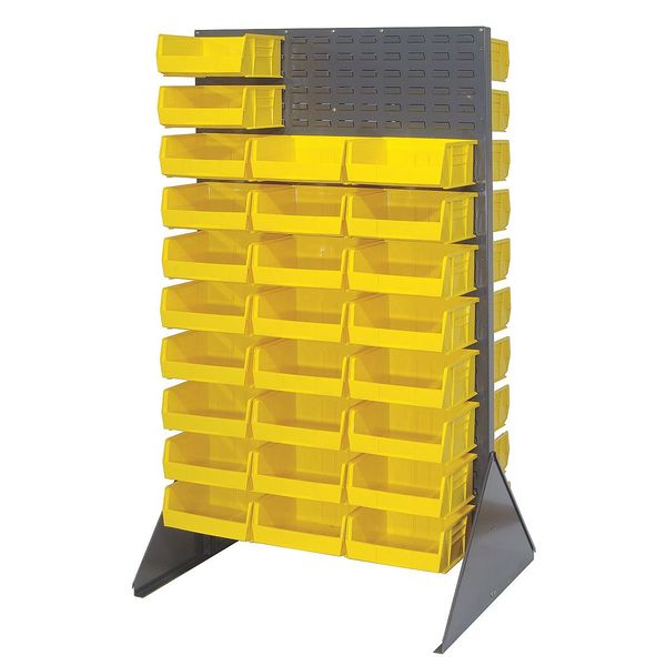 Steel Louvered Floor Rack, 36 in W x 25 in D x 66 in H, Gray