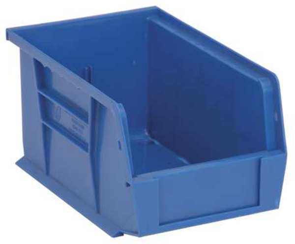 Hang & Stack Storage Bin, Blue, Polypropylene, 9 1/4 in L x 6 in W x 5 in H, 20 lb Load Capacity