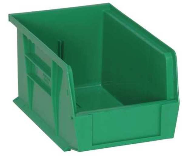 Hang & Stack Storage Bin, Green, Polypropylene, 9 1/4 in L x 6 in W x 5 in H, 50 lb Load Capacity