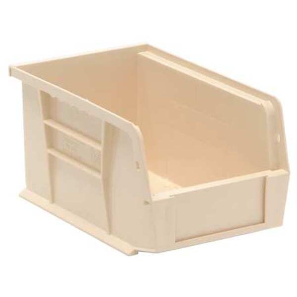 Hang & Stack Storage Bin, Ivory, Polypropylene, 9 1/4 in L x 6 in W x 5 in H, 50 lb Load Capacity