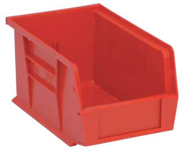 Hang & Stack Storage Bin, Red, Polypropylene, 9 1/4 in L x 6 in W x 5 in H, 50 lb Load Capacity