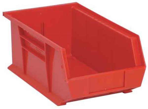 Hang & Stack Storage Bin, Red, Polypropylene, 13 5/8 in L x 8 1/4 in W x 6 in H