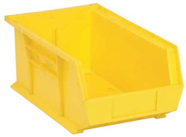 Hang & Stack Storage Bin, Yellow, Polypropylene, 13 5/8 in L x 8 1/4 in W x 6 in H