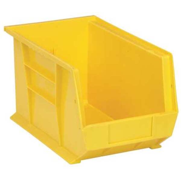Hang & Stack Storage Bin, Yellow, Polypropylene, 13 5/8 in L x 8 1/4 in W x 8 in H