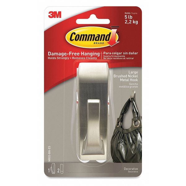 Hook, Nickel, Brushed, L