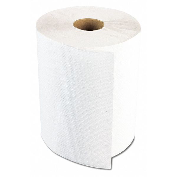 Hardwound Paper Towel, 1 Ply, Continuous Roll, 800 ft., White