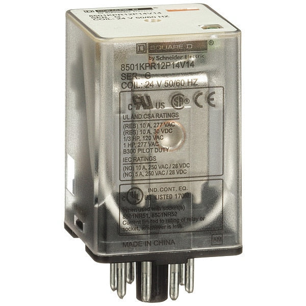 General Purpose Relay, 24V AC Coil Volts, DPDT