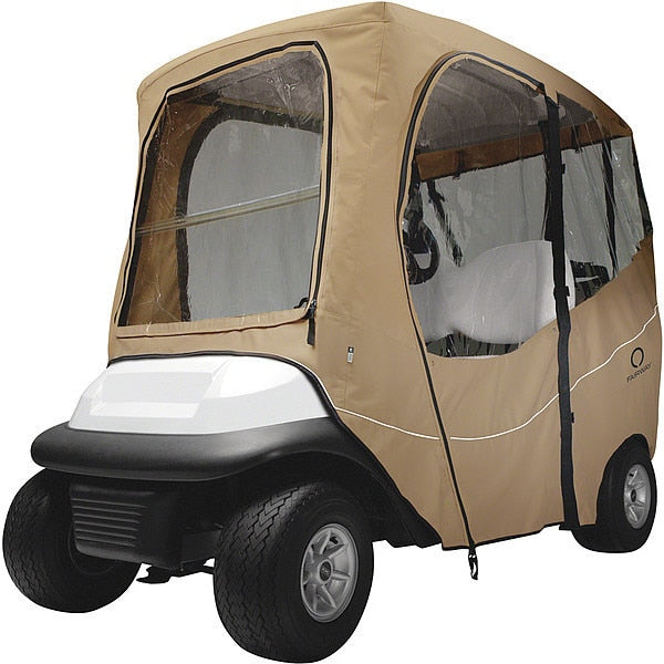 Golf Cart Enclosure, Roof, 2 Person, Light Khaki, Short