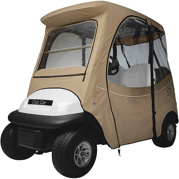 Golf Cart Enclosure, Short Roof, 2 Person, Khaki