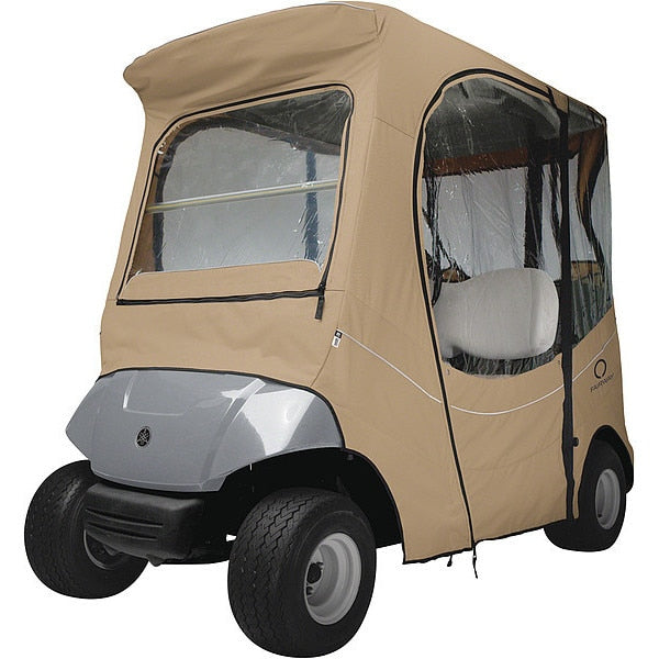 Golf Cart Enclosure, Short Roof, 2-person, Khaki