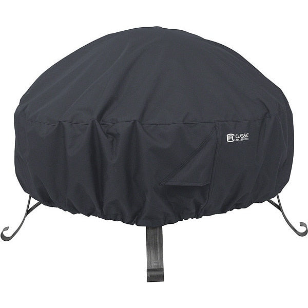 Coverage Round Fire Pit Cover, Large, Black Fll