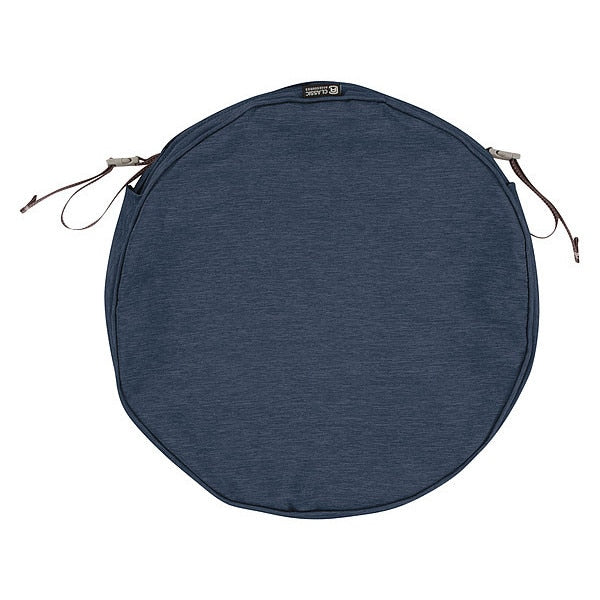 Montlake Round Dining Seat Cushion Slipcover, Heather Indigo, 15