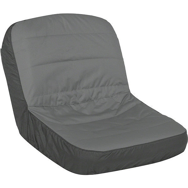 Tractor Seat Cover, Lg, Blck/Gry Deluxe