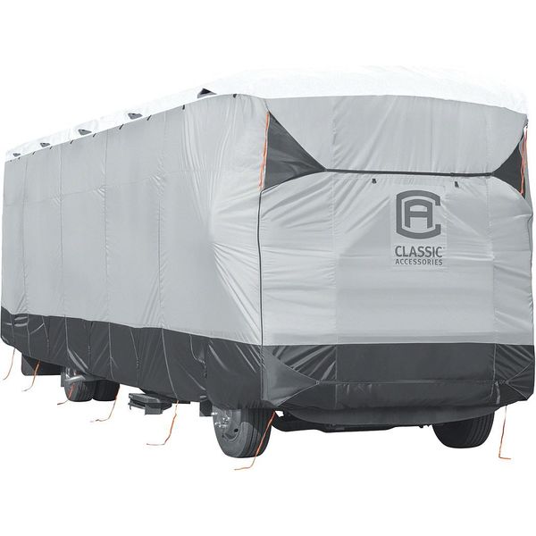 Class A RV Cover, 28 ft-30 ft, Black/Grey/White