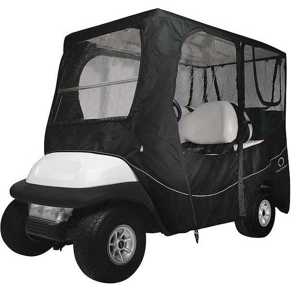 Golf Cart Enclosure, Long Roof, 4 Person, Black