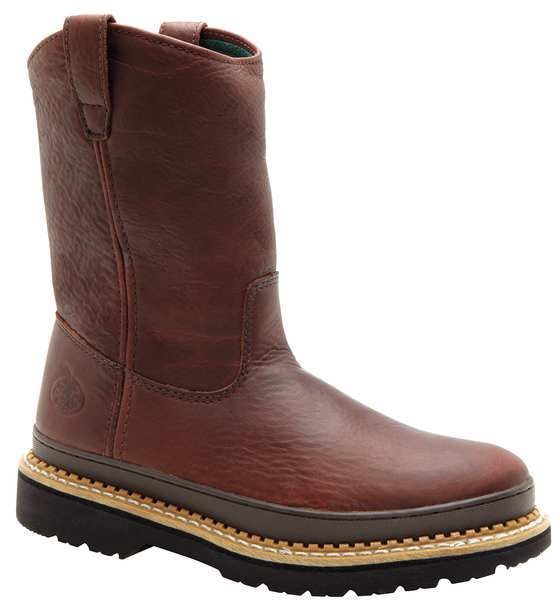Size 9.5 Men's Wellington Boot Steel Work Boot, Soggy Brown